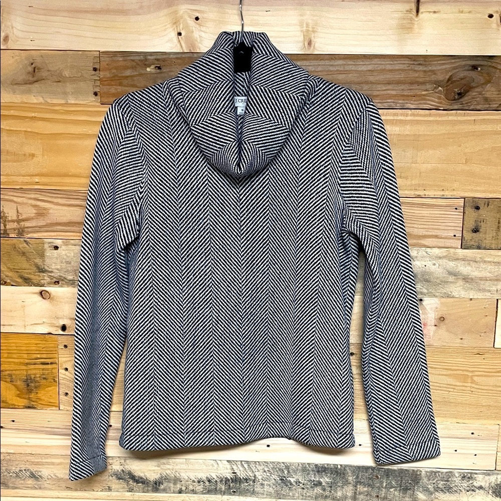 J.Crew size Small Black & White Herringbone Cowl-neck Super Soft Cozy Sweatshirt